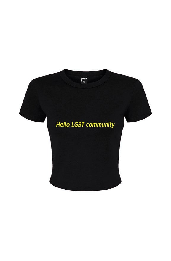 Hello LGBT Community baby tee